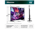 TV QLED 55 - Hisense 55E7S PRO, QLED 4K, 144Hz Nativos, Smooth Motion IA, HDR10+Gaming, Negro