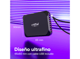 Disco duro SSD externo - Crucial X9, 1 TB, USB-C, Portátil, Negro