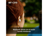 Auriculares True Wireless - Sony WFC510Y, Ligeros, Bluetooth, Conexión multipunto, Sonido ambiente, Spotify Tap, Carga rápida, 22h, IPX4, Amarillo