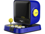 Consola retro - My Arcade Arcade RetroStation, Mega Man y Street Fighter, Pantalla LCD 8, Altavoz doble Super Bass, Azul y amarillo