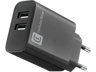 Cargador - CellularLine ACHUSB2USBA24WK, 24 W, Super Fast Charging, Sin Cable, Negro