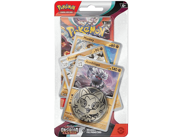 Juego - Magicbox Pokémon: Scarlet & Violet 3: Llamas Obsidianas Checklane Blister Premium (Sobre 10 Cartas) (Inglés)