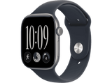 Apple Watch Series 12 (2026), GPS, 46mm, Caja de aluminio Gris espacial, Correa deportiva Azul marino, Talla S/M, Siri AI