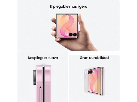 Móvil - Samsung Galaxy Z Flip8, Blanco, 256 GB, 12 GB RAM, 6.9