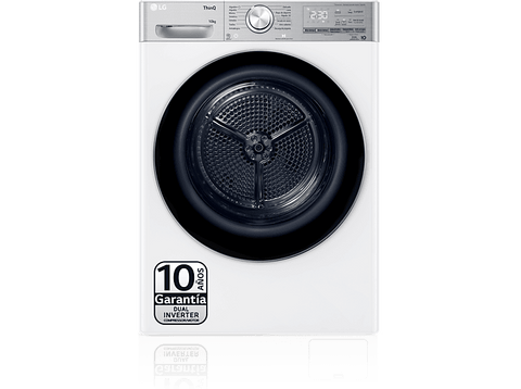 Secadora bomba de calor - LG RH10V9AV2WR, 10 kg, 14 programas, Display LED, Dual Inverter Compressor™, Eco Hybrid™, Blanco