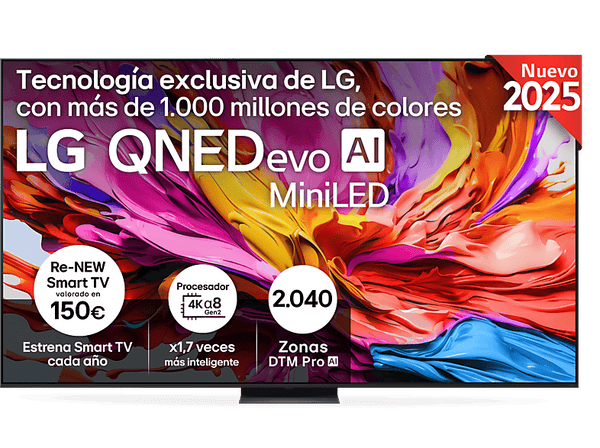 TV QNED 100" - LG 100QNED86A6, UHD 4K, Procesador Inteligente α8 AI Processor 4K Gen2, Smart TV, DVB-T2 (H.265), Charcoal Black