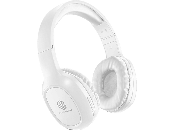 Auriculares inalámbricos - Music Sound Basic, Bluetooth, Autonomía 14h, Tiempo de carga 2h, Blanco