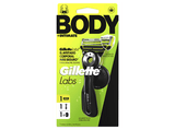 Afeitadora corporal - Gillette Labs Body + Intimate, Maquinilla de afeitar corporal, Tecnología FlexDisc 2D, Soporte magnético para ducha, 1 recambio