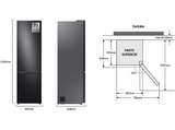 Frigorífico combi - Samsung BESPOKE Smart RB38C7B6AB1/EF, No Frost, 203cm, 387l, Twin Cooling Plus™, Metal Cooling, WiFi, Grafito