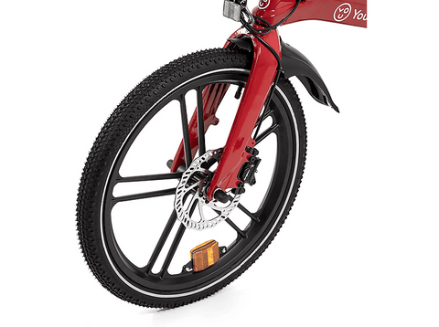Bicicleta urbana - Youin Marbella, 250 W, 25 km/h, 40 km, 7 Velocidades, Pantalla LCD Multifunción, Rojo