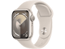 Apple Watch Series 9 (2023), GPS, 41 mm, Gesto de doble toque, Caja de aluminio blanco estrella, Correa deportiva blanco estrella, Talla S/M