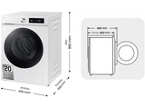 Lavadora secadora - Samsung WD11DB7B85GWU3, 11 kg, 6kg, 1400 rpm, Autodosificación, AI Wash, AI EcoBubble™, Blanco