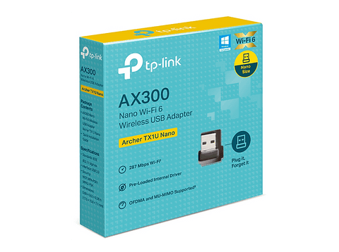 Adaptador Wi-Fi USB - TP-Link Archer TX1U Nano, Wi-Fi 6, OFDMA y MU-MIMO, Amplia compatibilidad, Negro