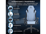 Silla gaming - Newskill Neith Zephyr, Reposabrazos 4D, Ajustable, Transpirable, Azul
