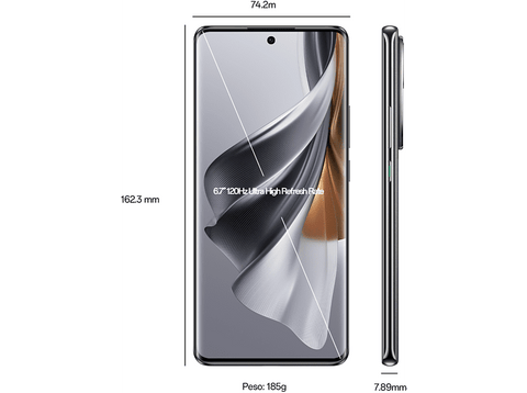 Móvil - OPPO Reno10 Pro 5G, Silvery Grey, 256 GB, 12 GB RAM, 6.7