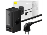 Cargador de pared - Baseus PowerCombo Tower 5 in 1, Universal, 65W, Negro