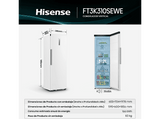 Congelador vertical - Hisense FT3K310SEWE, 312 l, 185.6 cm, Kitchen Fit, Wi Fi, Blanco