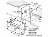 Horno - Bosch HBA514ES3, Serie 4, Multifunción, Limpieza por agua, 71 l, HotAir 3D, Mandos ocultables, 60 cm, inox