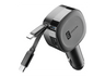 Cargador coche - Cellularline ROLL, Retráctil, 30 W, Tipo C, Universal, Negro