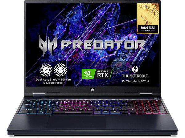 Portátil gaming - Acer Predator Helios Neo 16 PHN16-72, 16"WQXGA, Intel® Core™ i7-14650HX, 16GB RAM, 1TB SSD, GeForce RTX™4060, Sin sistema operativo