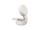Cargador móvil inalámbrico - Belkin WIZ043, Compatible con Qi2 o MagSafe, 25W, En vertical o apaisado, 2 en 1, Blanco