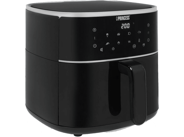 Freidora de aire - Princess 183037 Aerofryer, 8 l, 1800 W, Pantalla LED táctil,  6 programas preestablecidos, Negro