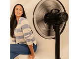 Ventilador de pie - Cecotec EnergySilence 555 2in1 Smart XL, 55 W, Motor de cobre, 16 (40cm), 5 aspas, Mando, Temporizador 7h, Oscilación 60º, Negro
