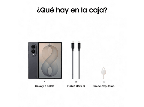 Móvil - Samsung Galaxy Z Fold8, Grafito, 512 GB, 12 GB RAM, 7.6