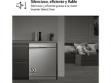 Lavavajillas - LG DF587HVS, 10 servicios, 10 programas, 60 cm, Lavado a vapor, Acero  antihuellas