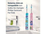 Recambio para cepillo dental - Philips Sonicare For Kids HX6044/90, x4 Cabezales de recambio, Diseñado para niños +7 años, Blanco