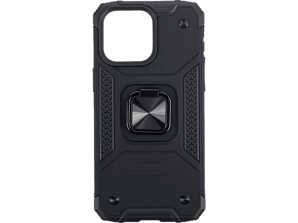 Funda - Isy ISC 6102, Apple, iPhone 15 Pro Max, Resistente a Golpes, Soporte Plegable Integrado, Negro