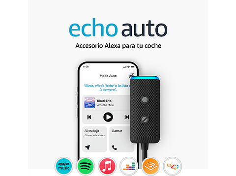 Altavoz inteligente - Amazon Echo Auto (2.ª gen.), Alexa en tu coche, Negro