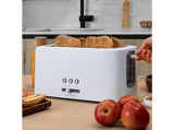 Tostadora - Cecotec Toast&Taste 16000 Extra White, 1630W, 2 ranuras largas extraanchas, 4 tostadas, Soporte para panecillos, Acero inox, White