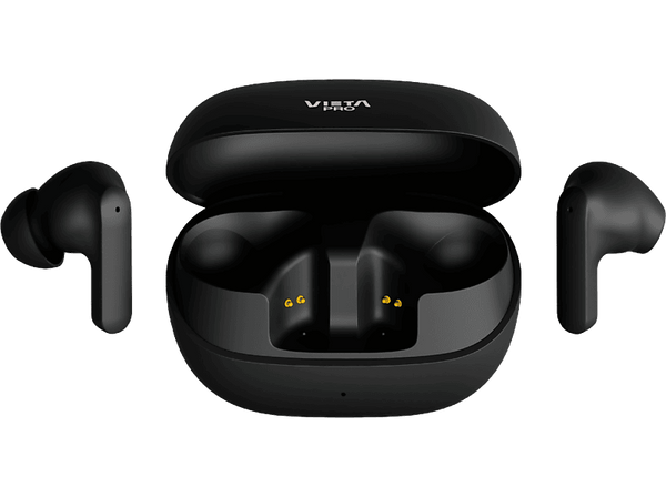Auriculares True Wireless - Vieta Pro Dual 2, 33 h Autonomía, Intraurales, Bluetooth, USB-C, Micrófono, Negro