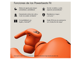 PowerBeats Fit (2025), Auriculares deportivos inalámbricos, True Wireless con aletas Secure-Fit, Apple, Android, Naranja