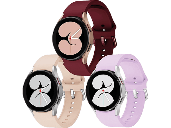 Pack Correas - Friendly License FRSWB097, Silicona, Samsung Galaxy Watch, Vino, Lila, Rosa