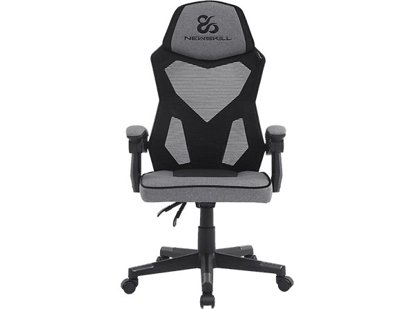 Silla gaming - Newskill Eros Mesh, Carga máx. 150 kg, Respaldo mallado, Tela transpirable, Gris