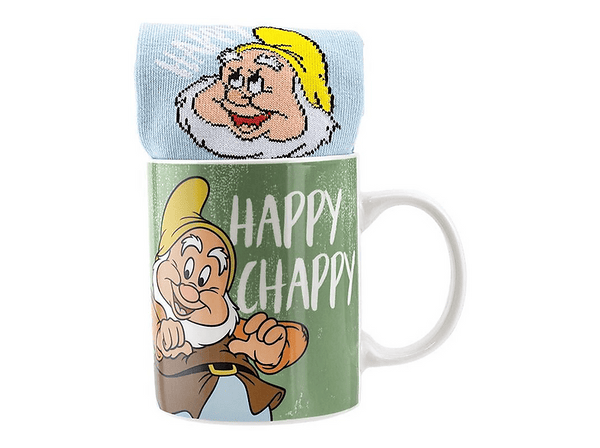 Pack Merchandising - Funko Blancanieves - Happy Mug & Socks, Taza y Calcetines, Cerámica, 315 ml