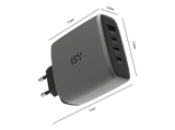Cargador de pared - ISY IAC-7140, 140W, Carga ultrarrápida, Gris oscuro