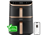 Freidora de aire - Cosori Turbo Tower Pro Smart™ Chef Edition, 2630 W, 10.8 l, 2 cestas, 30º - 230ºC, Wifi, Negro
