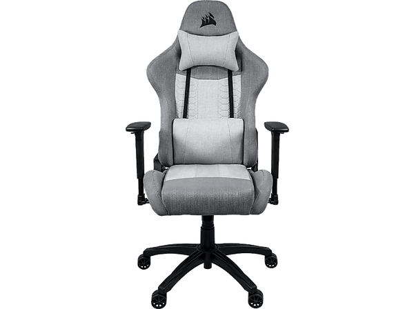 Silla gaming - Corsair TC100 Relaxed, Transpirable, Reposabrazos 2D, Inclinación 160°, Gris
