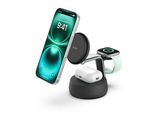 Cargador móvil inalámbrico - Belkin WIZ040kqCH, Compatible con dispositivos con tecnología Qi2 25W, ChillBoost™, 3 en 1, Negro