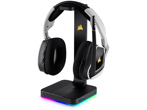Soporte para auriculares - Corsair ST100 RGB Premium, Surround 7.1