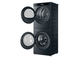 Lavadora secadora - Haier CLC108GNU1, Torre de lavado 10 kg+8 kg, 1400 rpm, Autodosificación, Direct Motion, Antracita