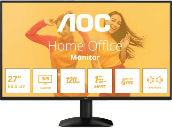 Monitor - AOC Q27B35S3, 27" QHD, 120 Hz, 4 ms GtG, 1 ms MPRT, IPS, Altavoces integrados, Adaptive sync, Negro