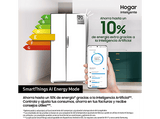 Frigorífico americano - Samsung Family Hub Bespoke AI RS90F66BETEF, Twin Cooling, 178.4 cm, 614 l, Dispensador agua y hielo, Balda botellero, Inox
