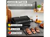 Grill - Moulinex OptiGrill+ GI717810, 2000 W, 6 Programas Automáticos, 3 Niveles de cocción, 4 Temperaturas, Planchas Antiadherentes, Negro