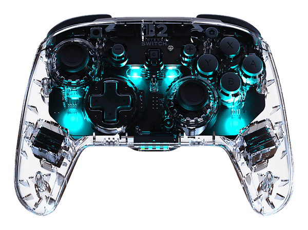 Mando Nintendo Switch 2 - Turtle beach Afterglow™ Wireless Controller, Compatible con Nintendo Switch, Inalámbrica, 9m de alcance, 40h, Translúcido
