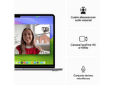 Apple MacBook Air (2024), 13,6, Chip M3, GPU de 8 núcleos, 8 GB RAM, 256GB de SSD, Teclado Magic Keyboard Touch ID, macOS, Gris espacial