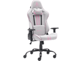 Silla gaming - Newskill Kitsune V2, Reposabrazos 2D, Hasta 136 kg, Tela Transpirable, Cojines Lumbar y Cervical, Reclinable en 180º, Rosa